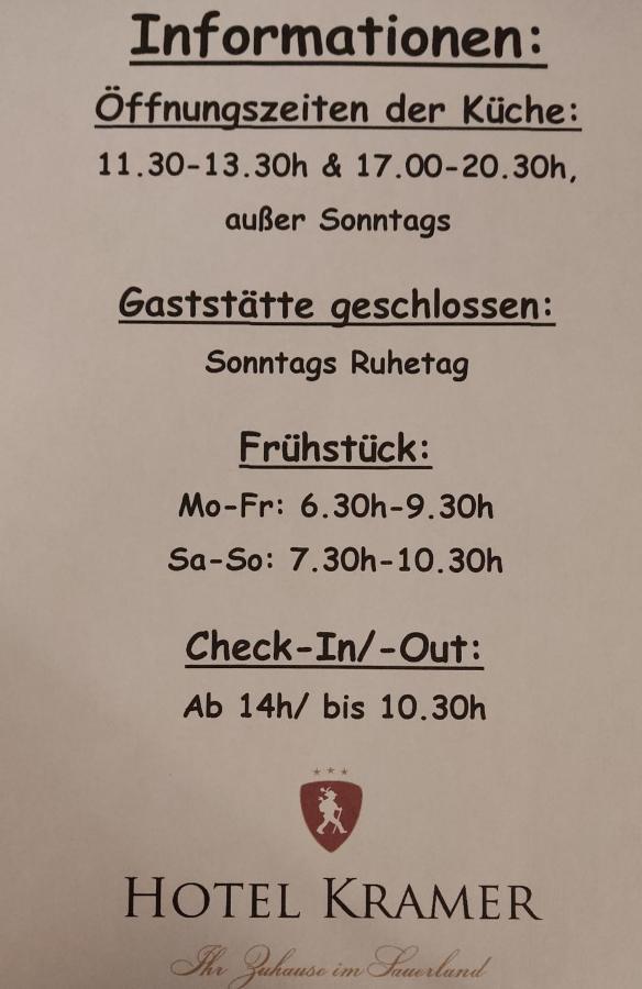 Hotel Kramer Lennestadt Esterno foto